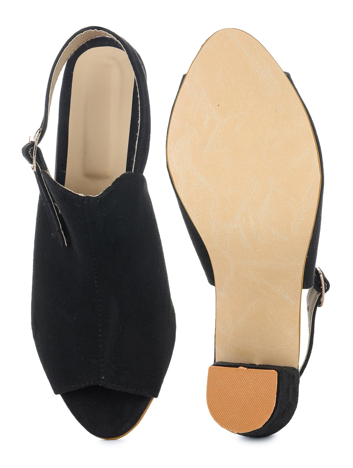 black synthetic back strap sandals - 18962377 - Standard Image - 3