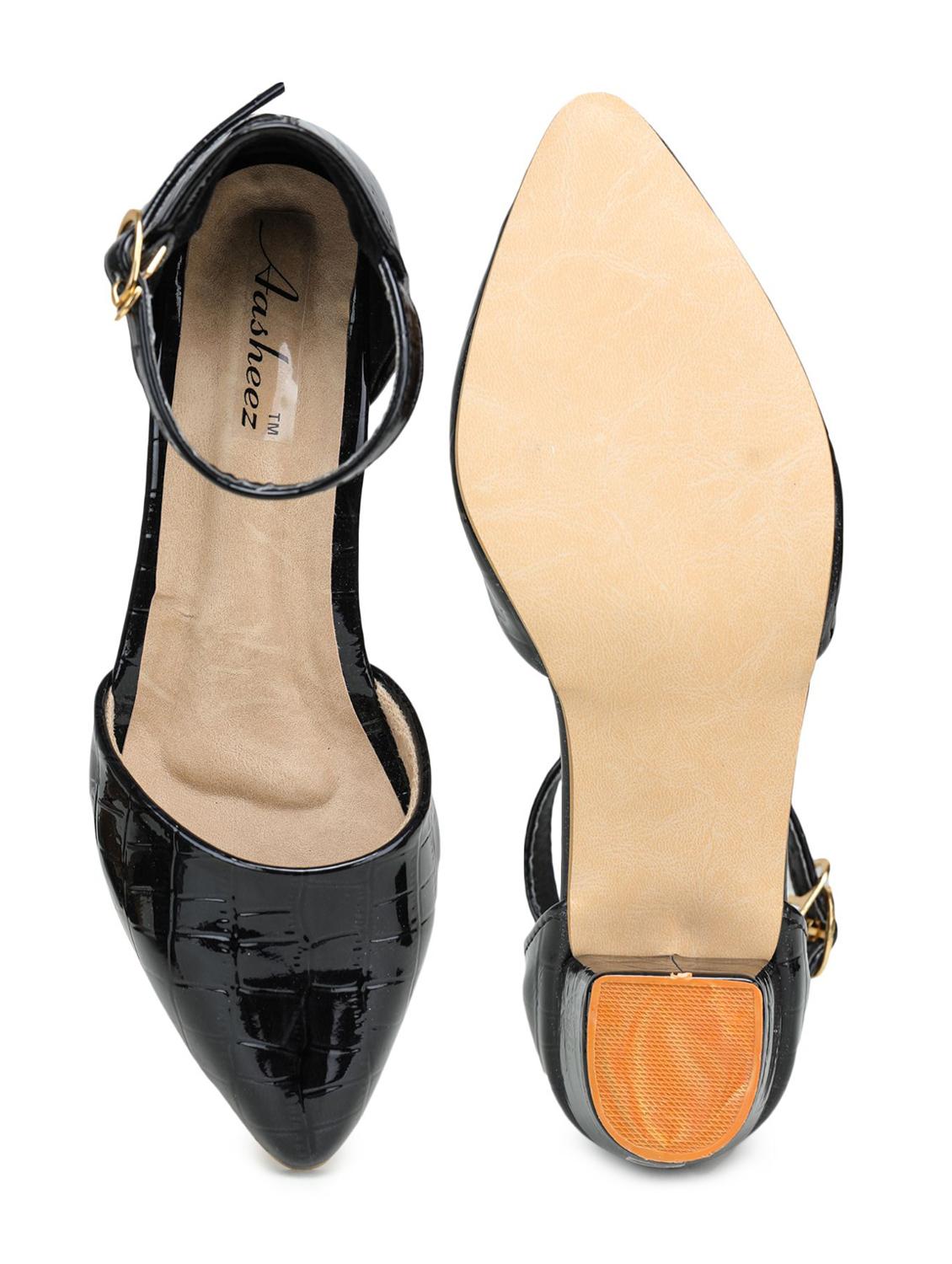 black synthetic ankle strap sandals - 18962391 - Standard Image - 3