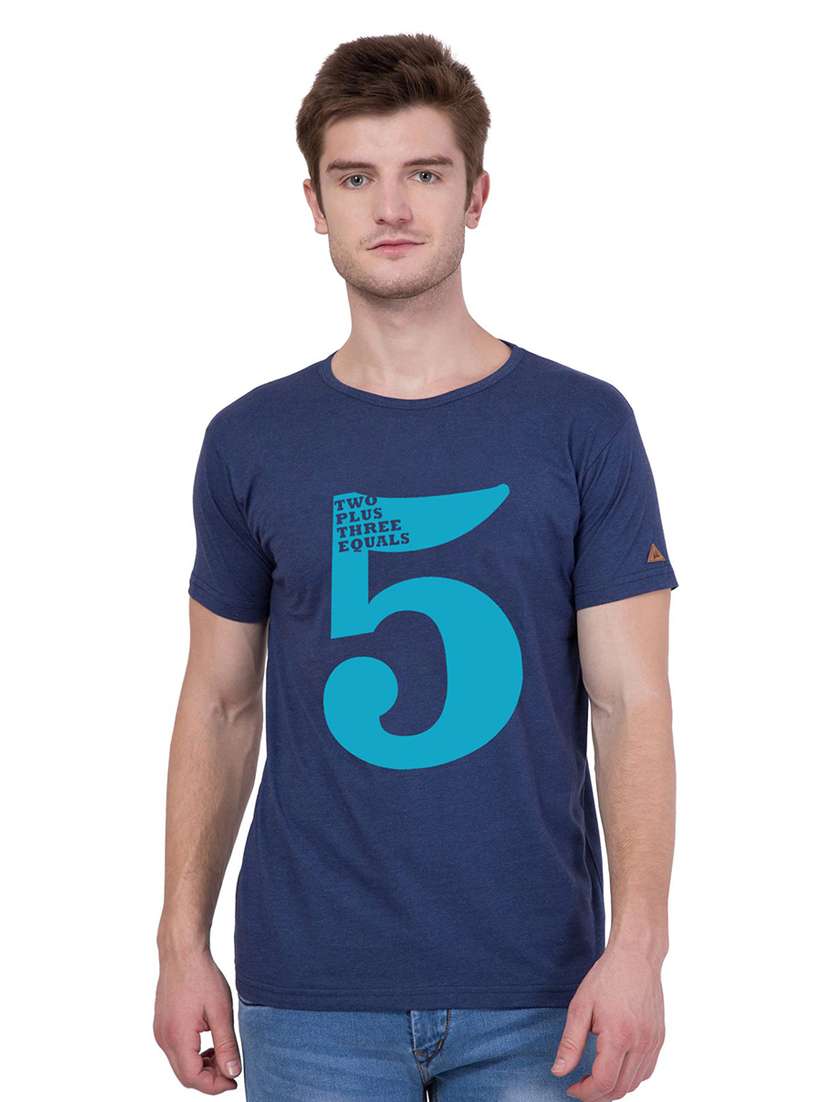round neck chest printed t-shirt - 18962804 - Zoom Image - 0