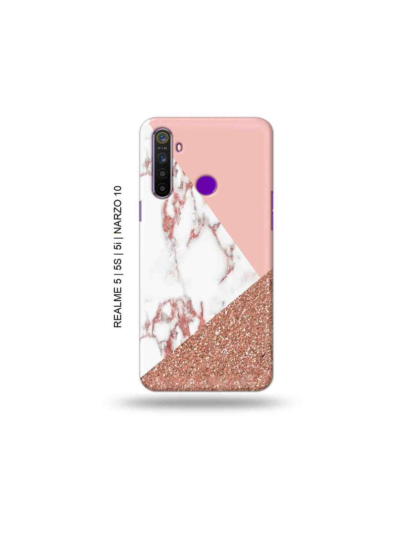 Glitter Case For Realme 5i Glitter Marble Back Cover Compatible