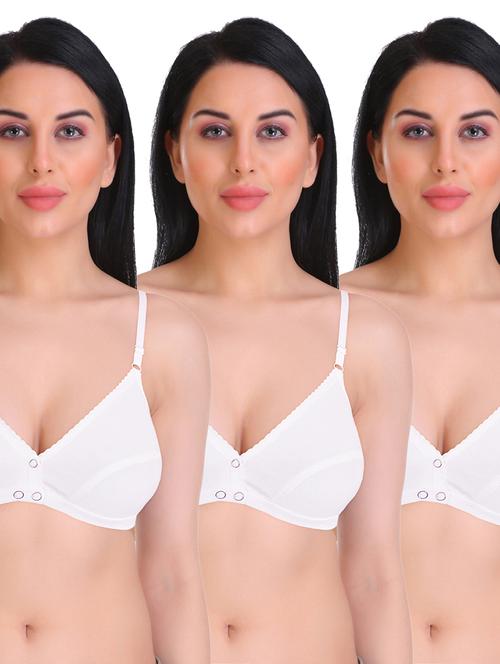 pack of 3 non padded front open bra - 18969192 - Standard Image - 0