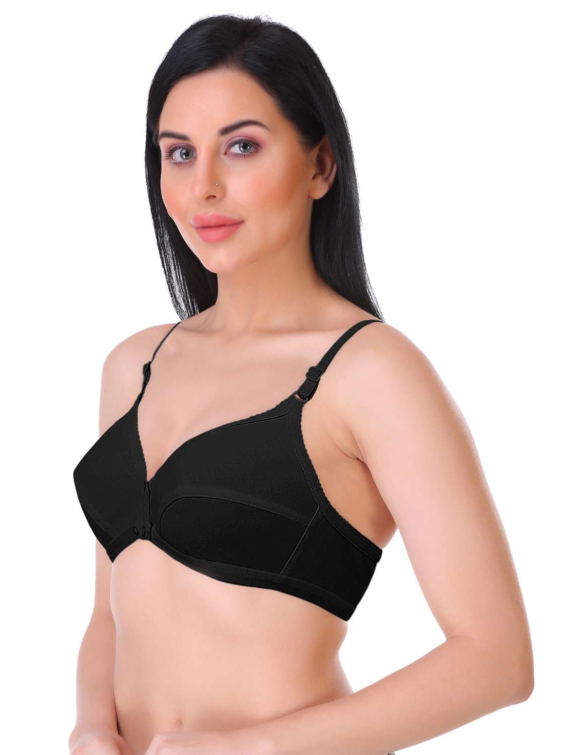pack of 4 non padded front open bra - 18969195 -  Standard Image - 3