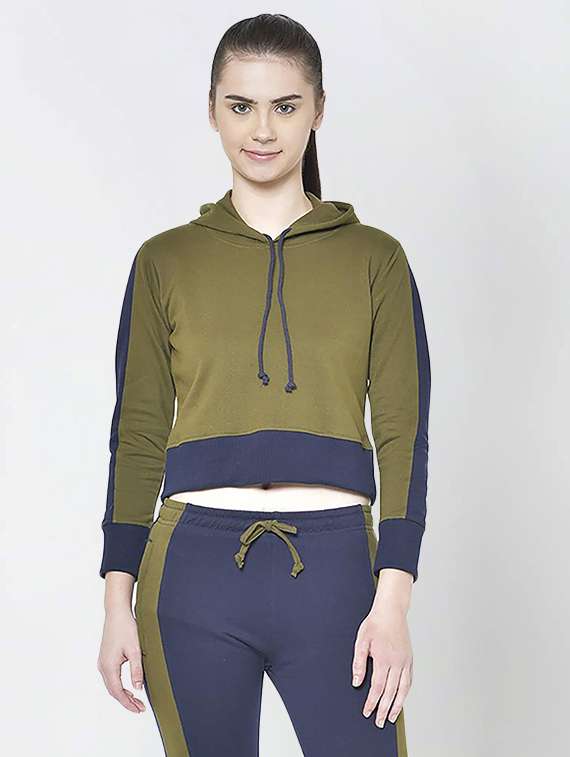 stripes cotton cropped sweatshirt - 18969469 -  Zoom Image - 0