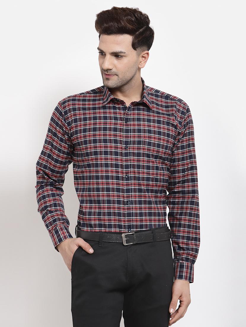 red cotton blend formal shirt - 18982115 - Zoom Image - 0