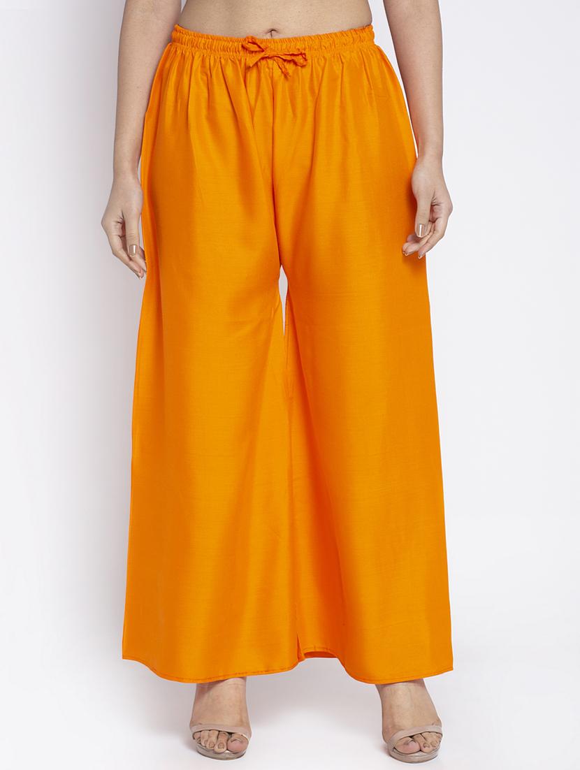 orange rayon flared palazzo - 18984170 - Zoom Image - 0