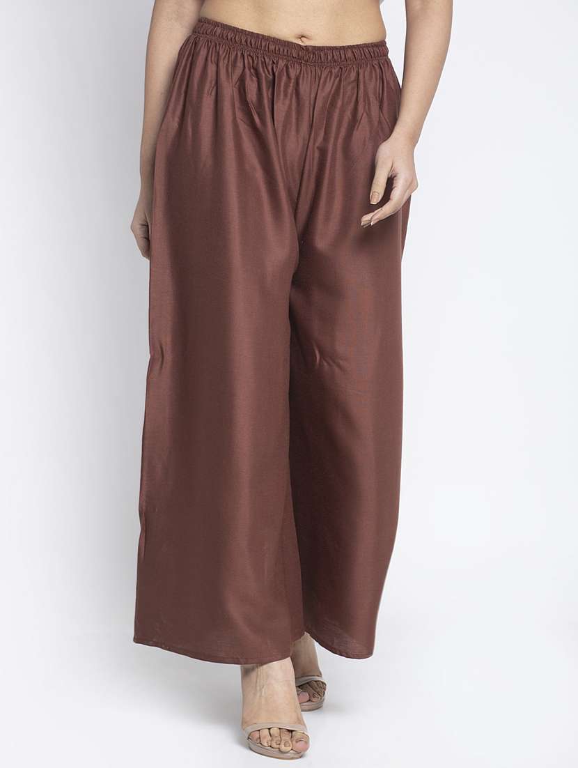 brown flared palazzo