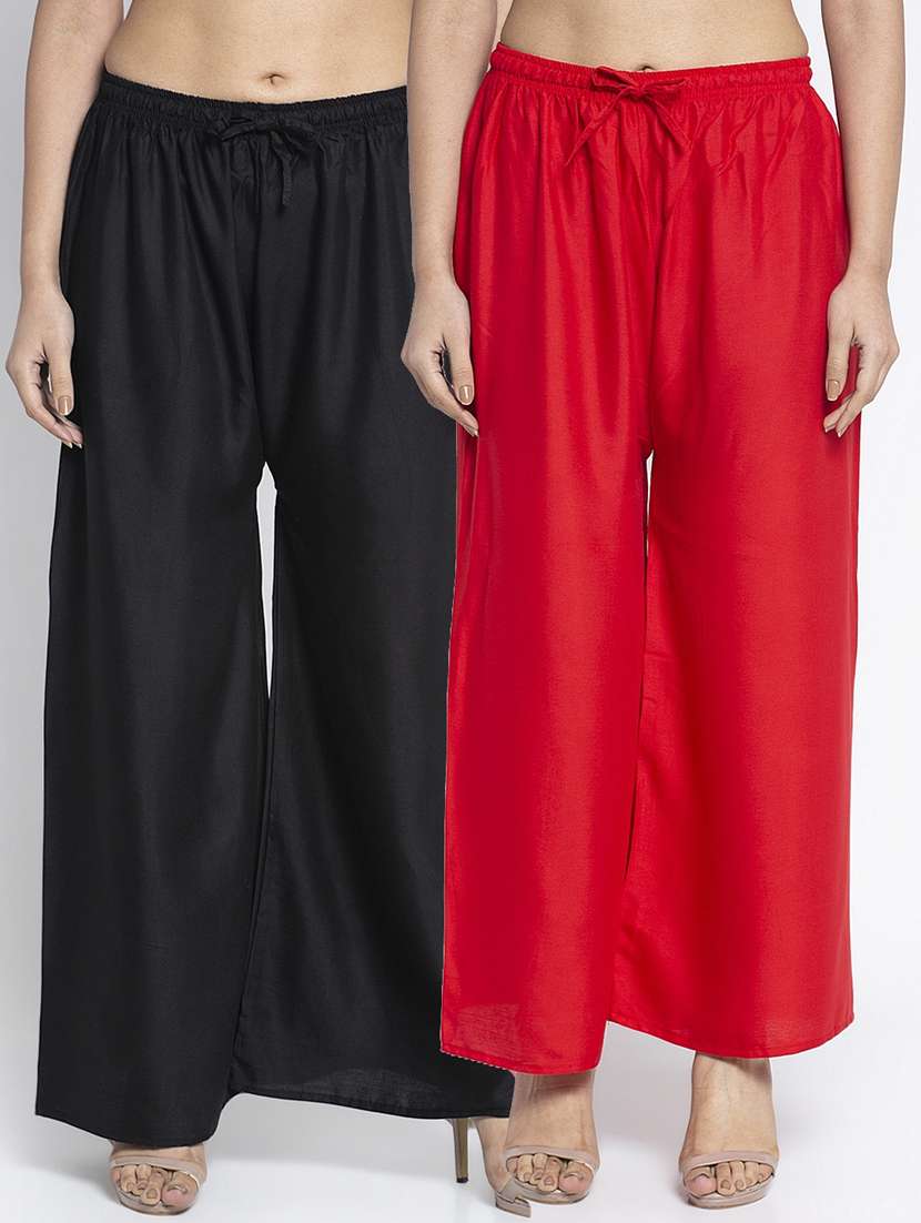 pack of 2 solid flared palazzo