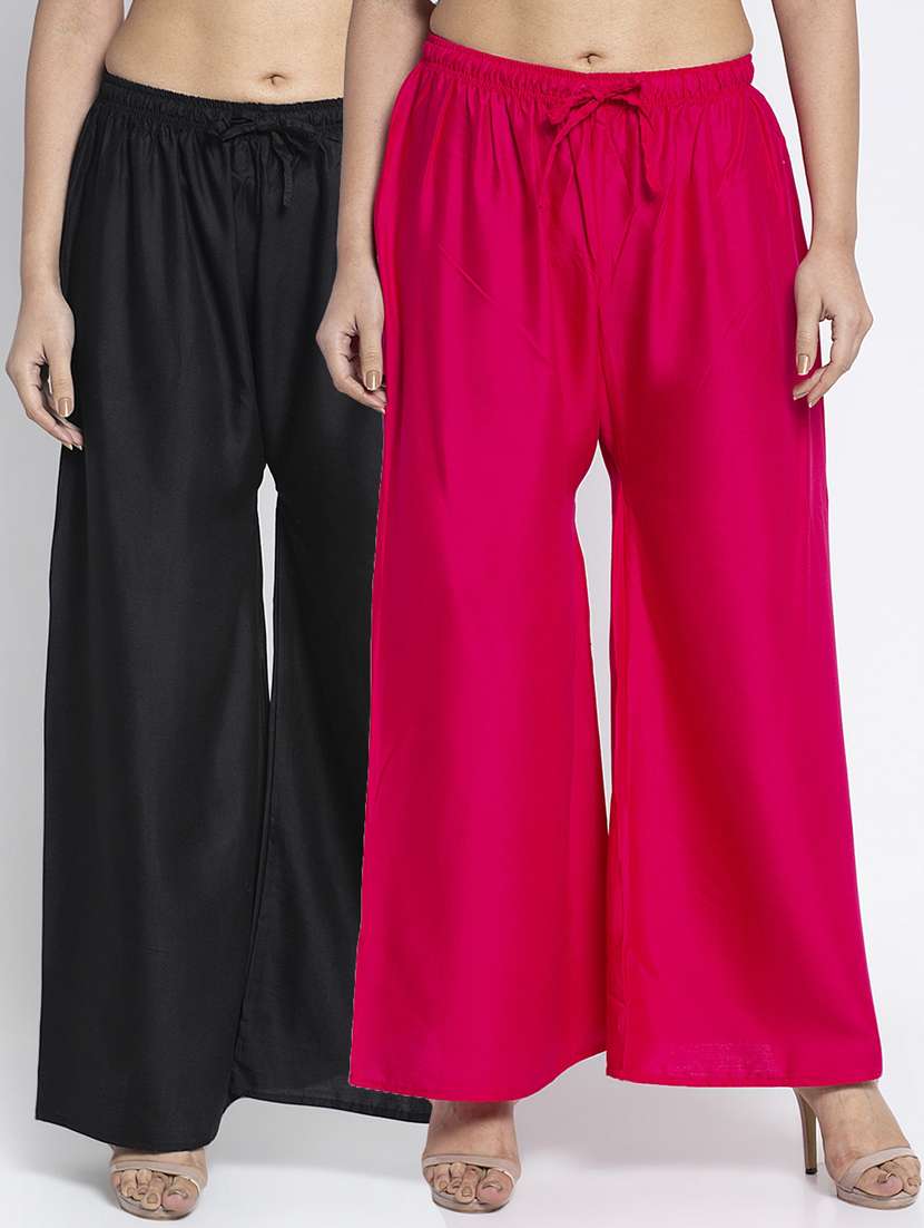 pack of 2 solid flared palazzo