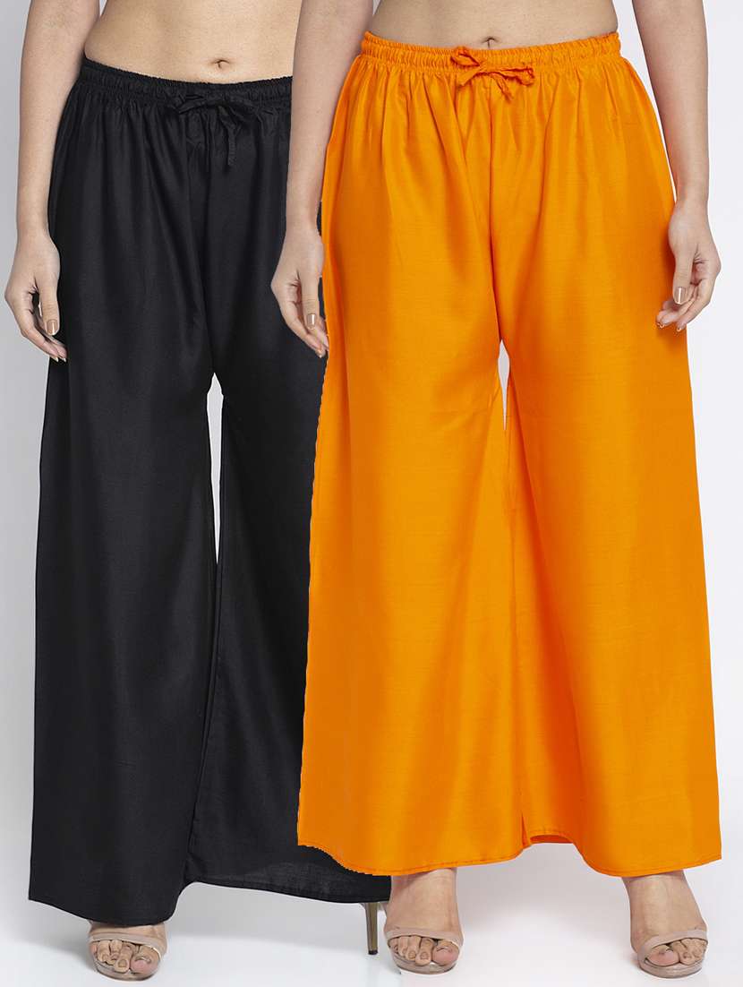 pack of 2 solid flared palazzo