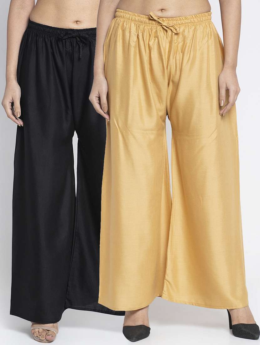 pack of 2 solid flared palazzo