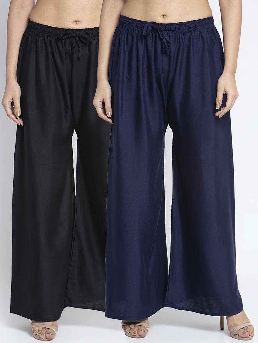 pack of 2 solid flared palazzo