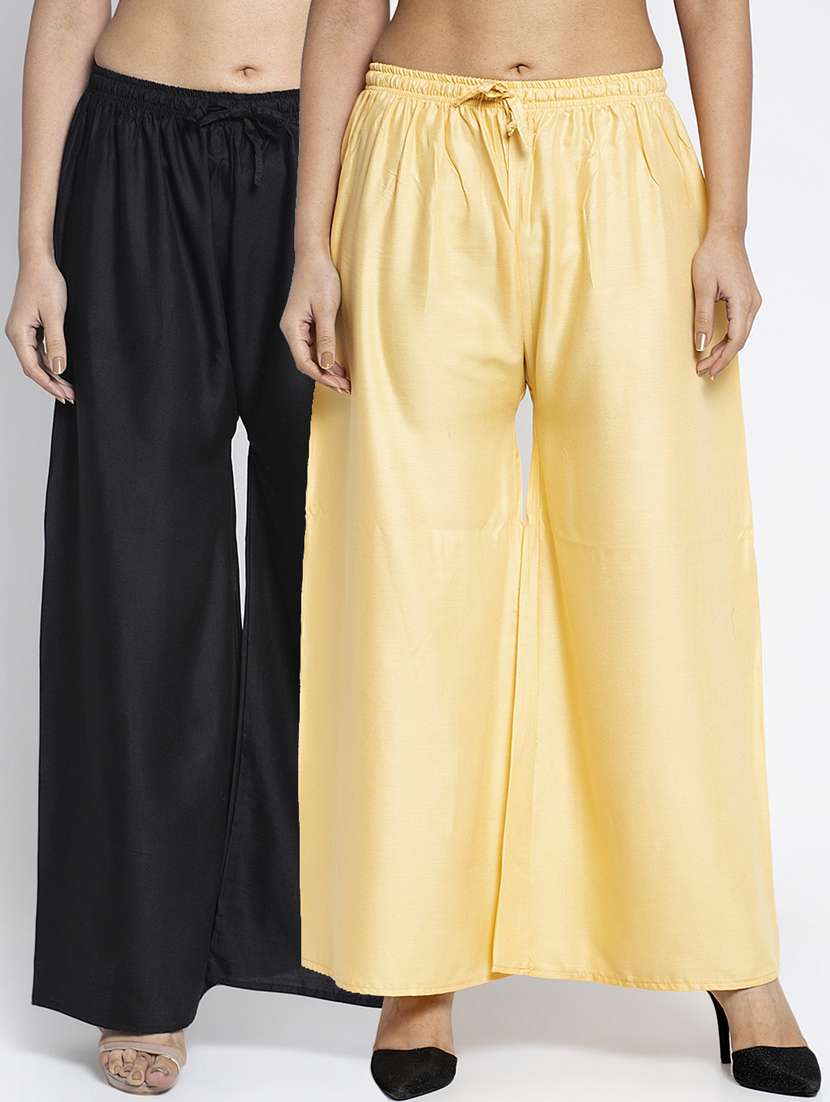 pack of 2 solid flared palazzo