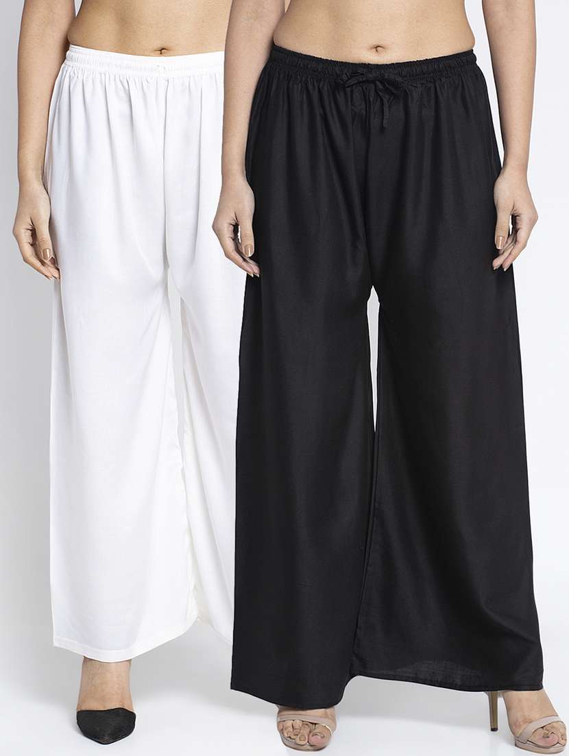 pack of 2 solid flared palazzo