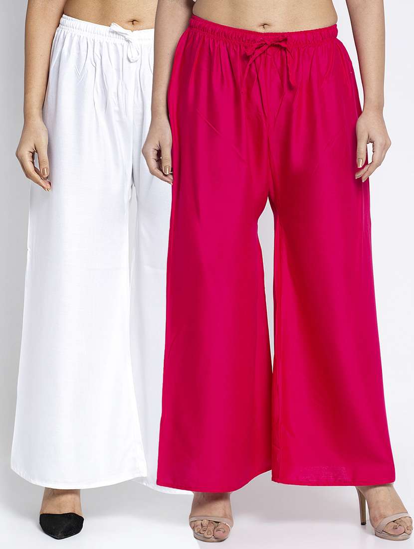 pack of 2 solid flared palazzo