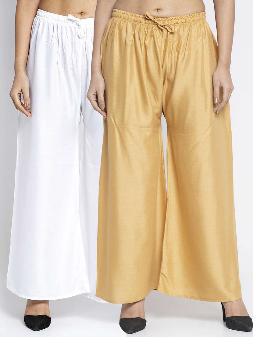 pack of 2 solid flared palazzo