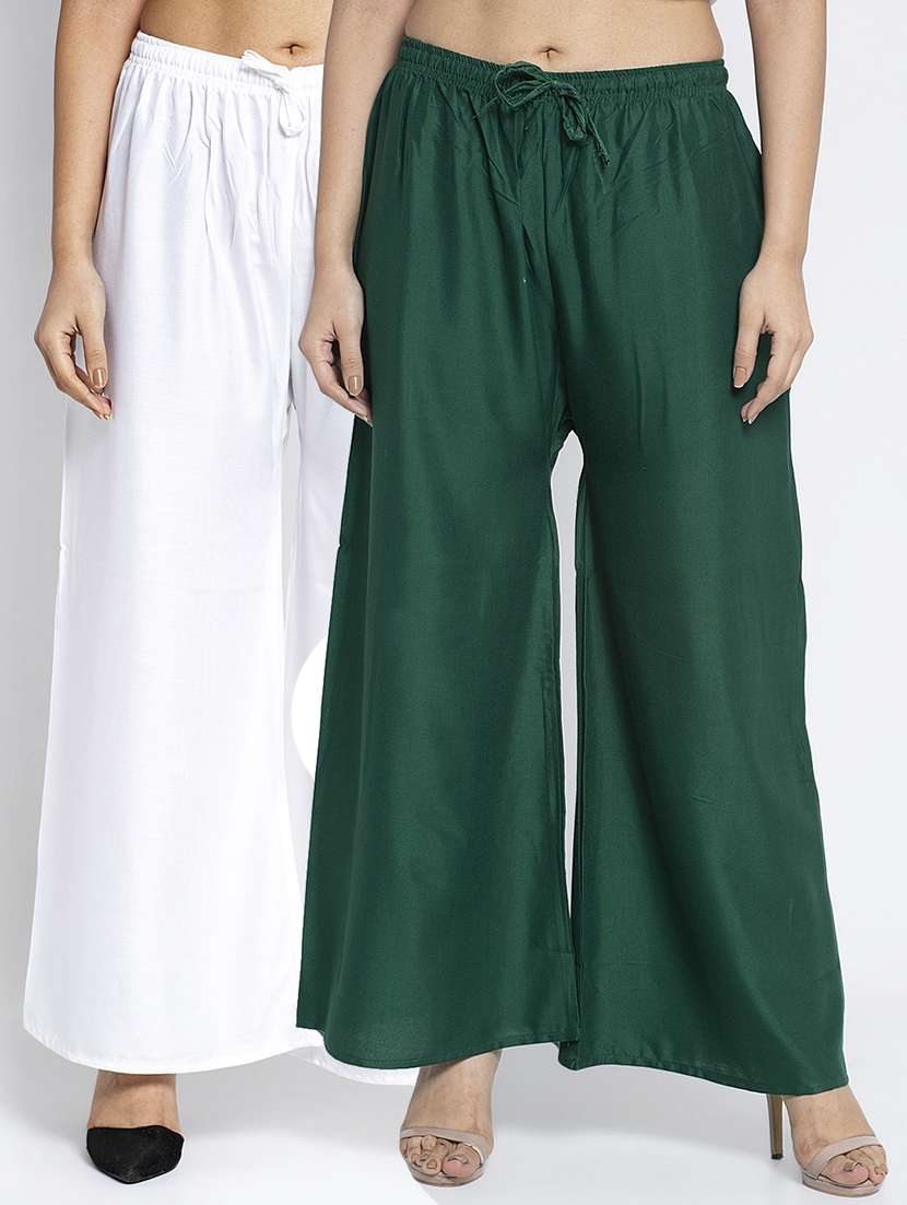 pack of 2 solid flared palazzo