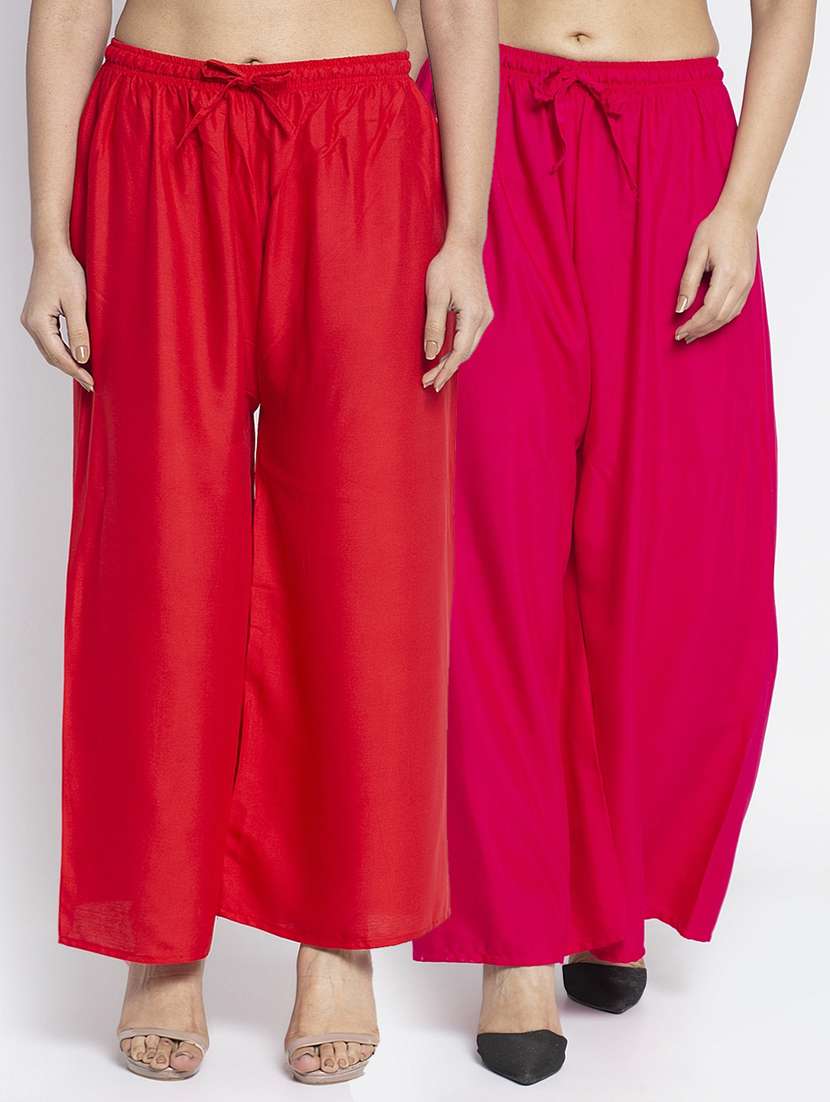pack of 2 solid flared palazzo