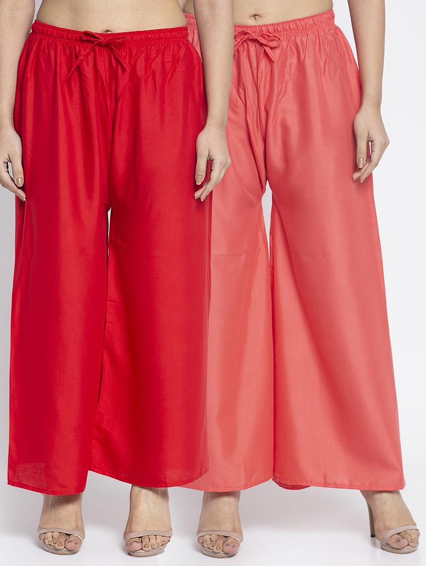 pack of 2 solid flared palazzo - 18984241 -  Zoom Image - 0