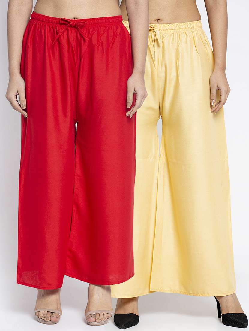 pack of 2 solid flared palazzo