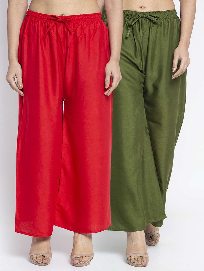 pack of 2 solid flared palazzo