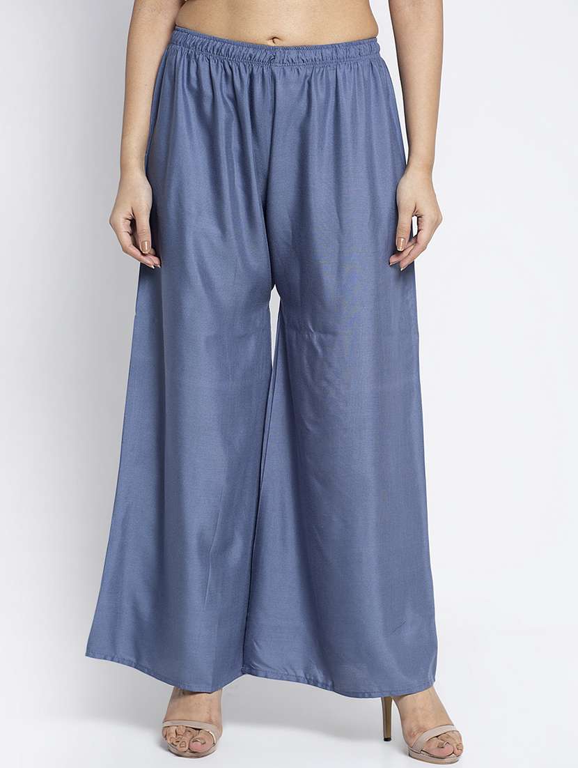 pack of 2 solid flared palazzo - 18984258 -  Standard Image - 3