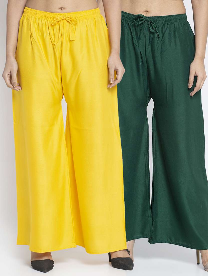 pack of 2 solid flared palazzo