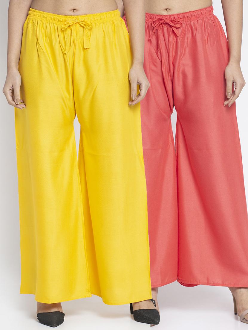 pack of 2 solid flared palazzo - 18984280 -  Zoom Image - 0