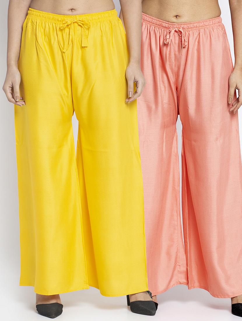 pack of 2 solid flared palazzo - 18984285 -  Zoom Image - 0