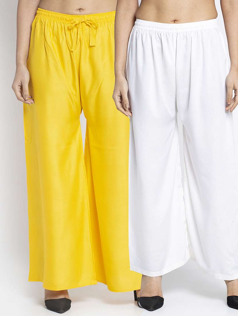 pack of 2 solid flared palazzo