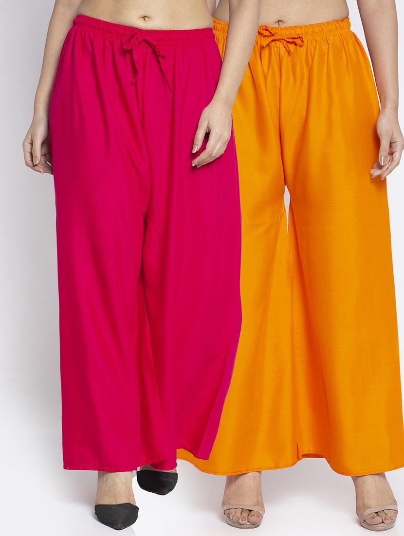 pack of 2 solid flared palazzo - 18984293 -  Zoom Image - 0
