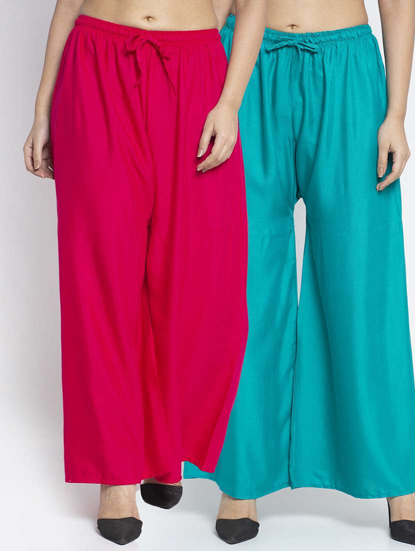 pack of 2 solid flared palazzo