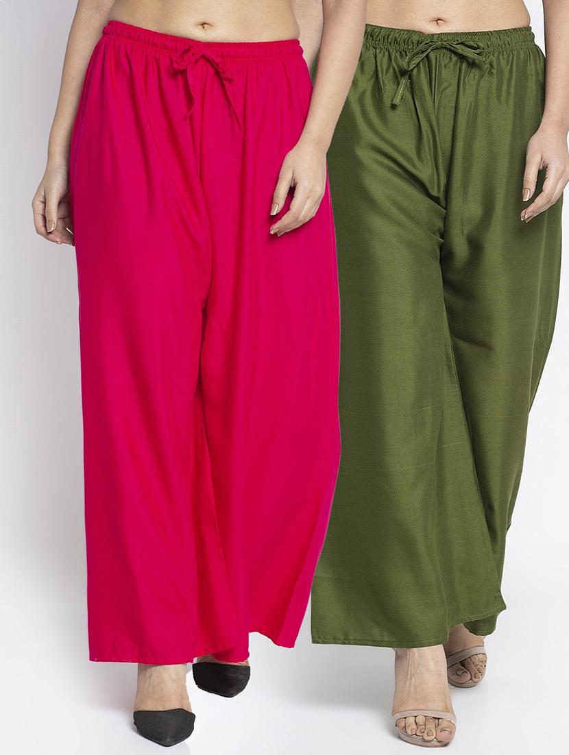 pack of 2 solid flared palazzo - 18984308 -  Zoom Image - 0