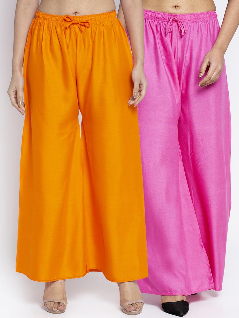 pack of 2 solid flared palazzo - 18984312 -  Zoom Image - 0