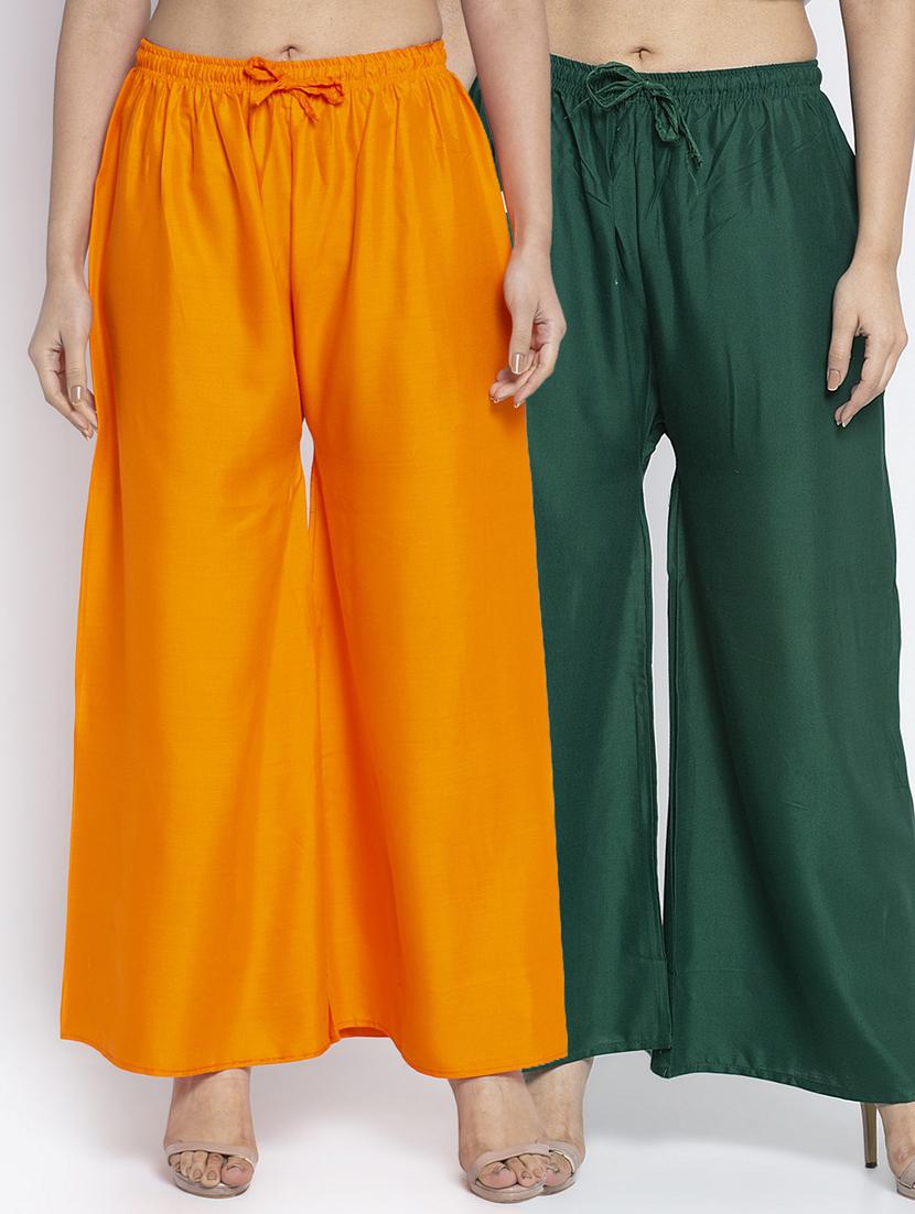pack of 2 solid flared palazzo - 18984313 -  Zoom Image - 0
