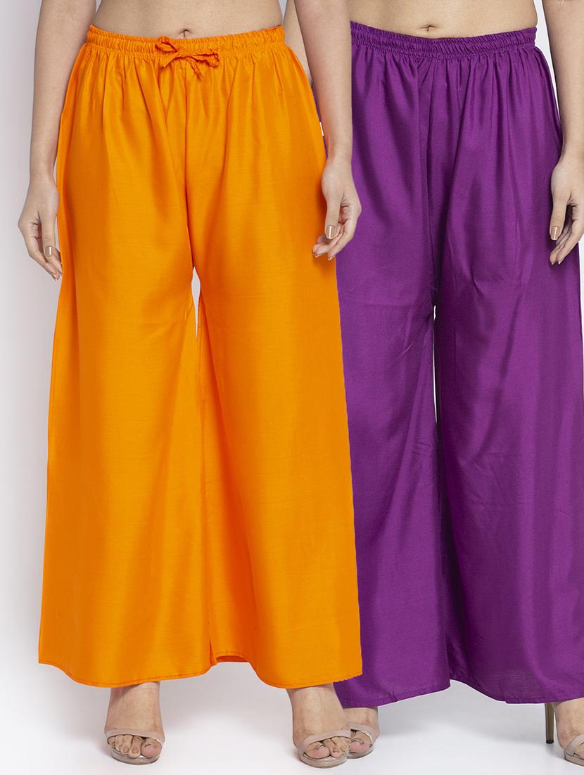pack of 2 solid flared palazzo - 18984316 -  Zoom Image - 0