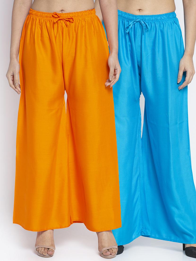 pack of 2 solid flared palazzo - 18984319 -  Zoom Image - 0