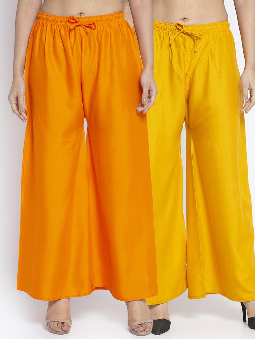 pack of 2 solid flared palazzo - 18984322 -  Zoom Image - 0
