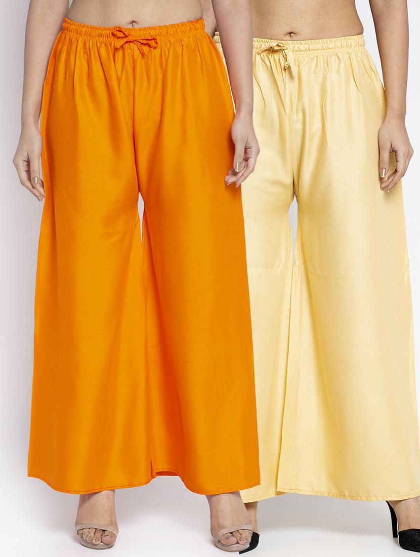 pack of 2 solid flared palazzo - 18984323 -  Zoom Image - 0