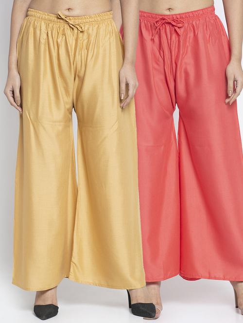pack of 2 solid flared palazzo - 18984331 -  Standard Image - 0
