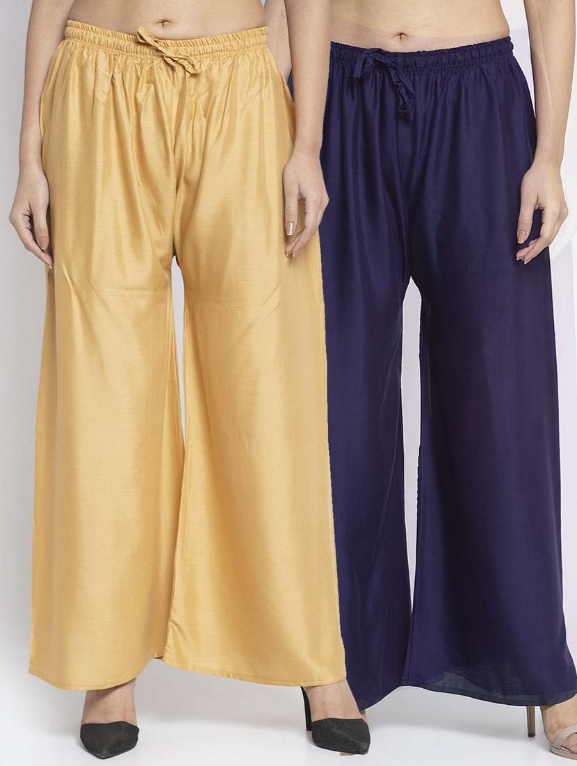 pack of 2 solid flared palazzo