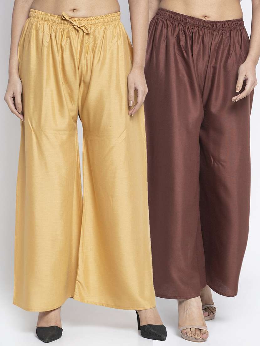 pack of 2 solid flared palazzo