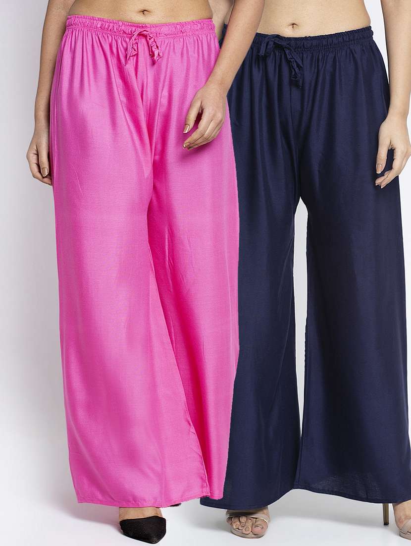 pack of 2 solid flared palazzo