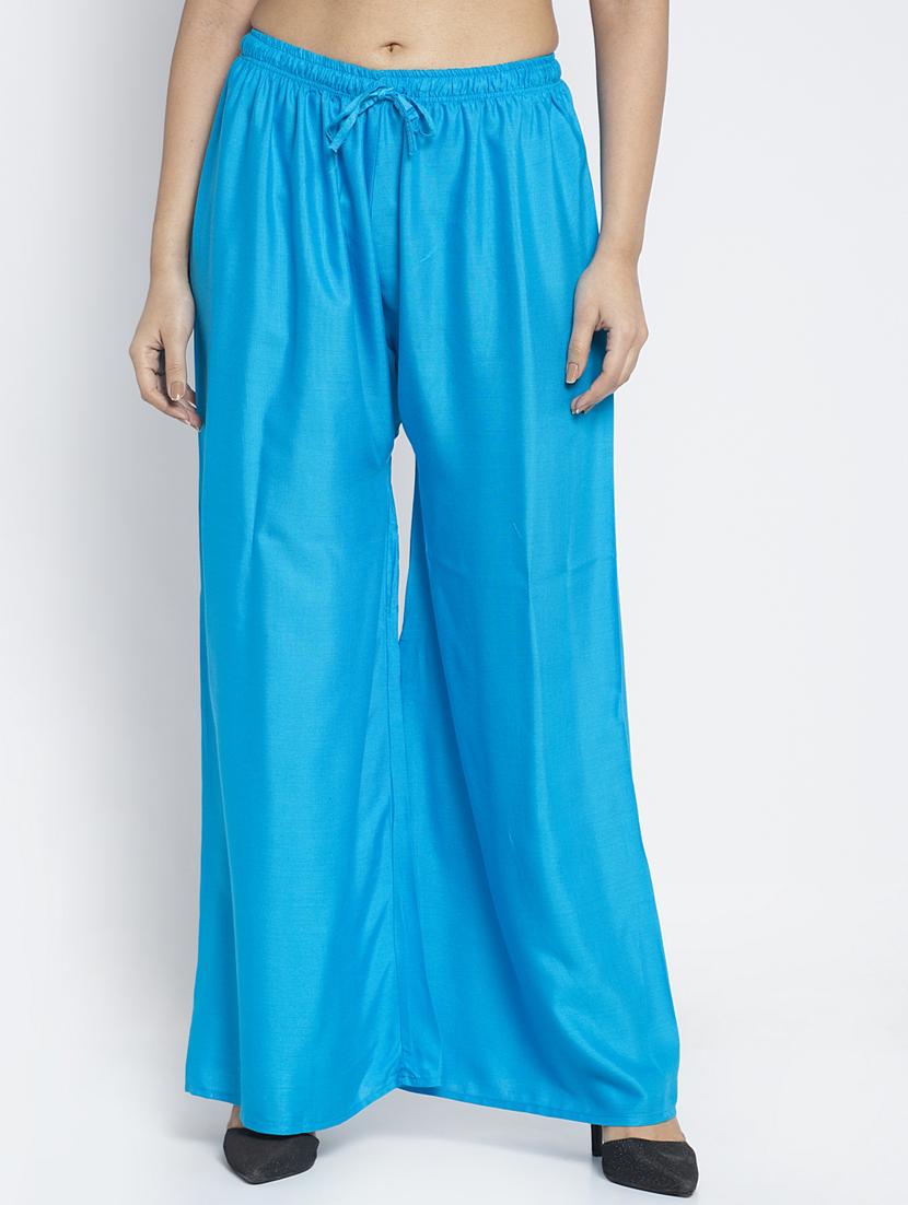 multi colored rayon flared palazzo - 18984364 - Standard Image - 3