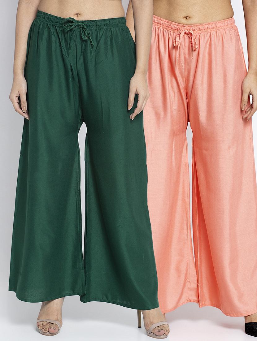 multi colored rayon flared palazzo - 18984365 -  Zoom Image - 0