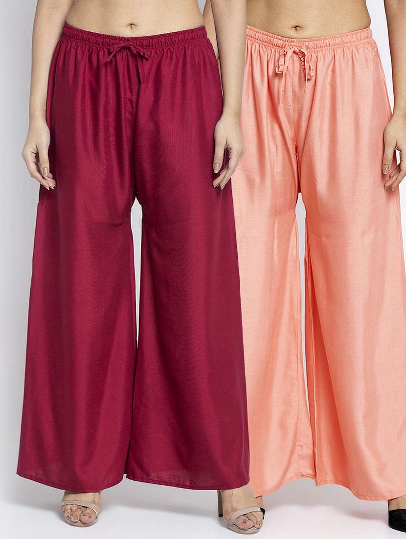 pack of 2 solid flared palazzo