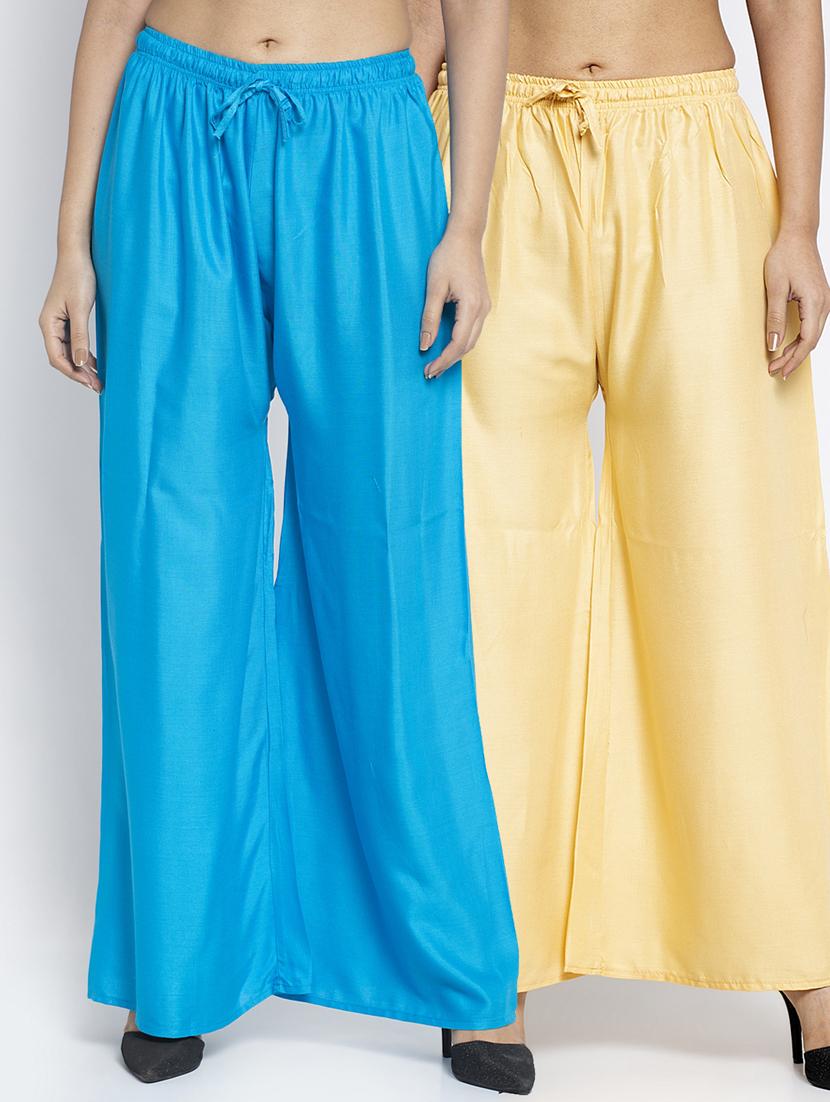 pack of 2 solid flared palazzo - 18984431 -  Zoom Image - 0