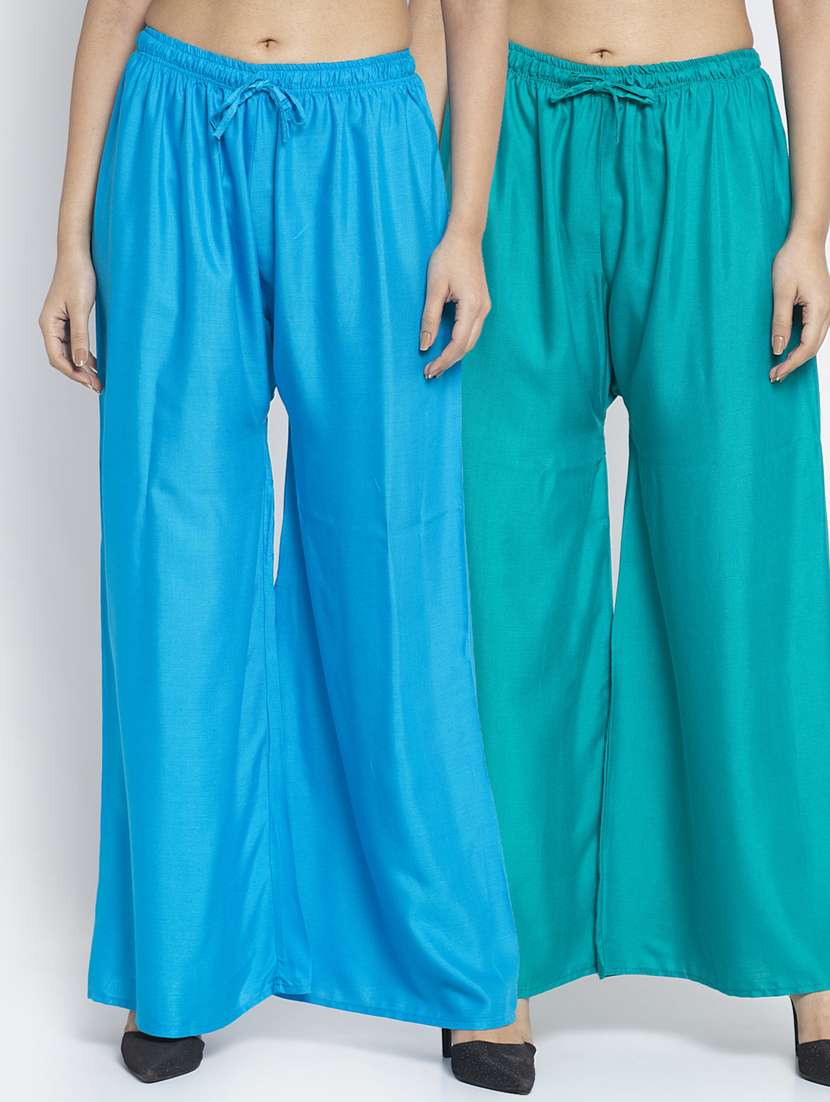 pack of 2 solid flared palazzo