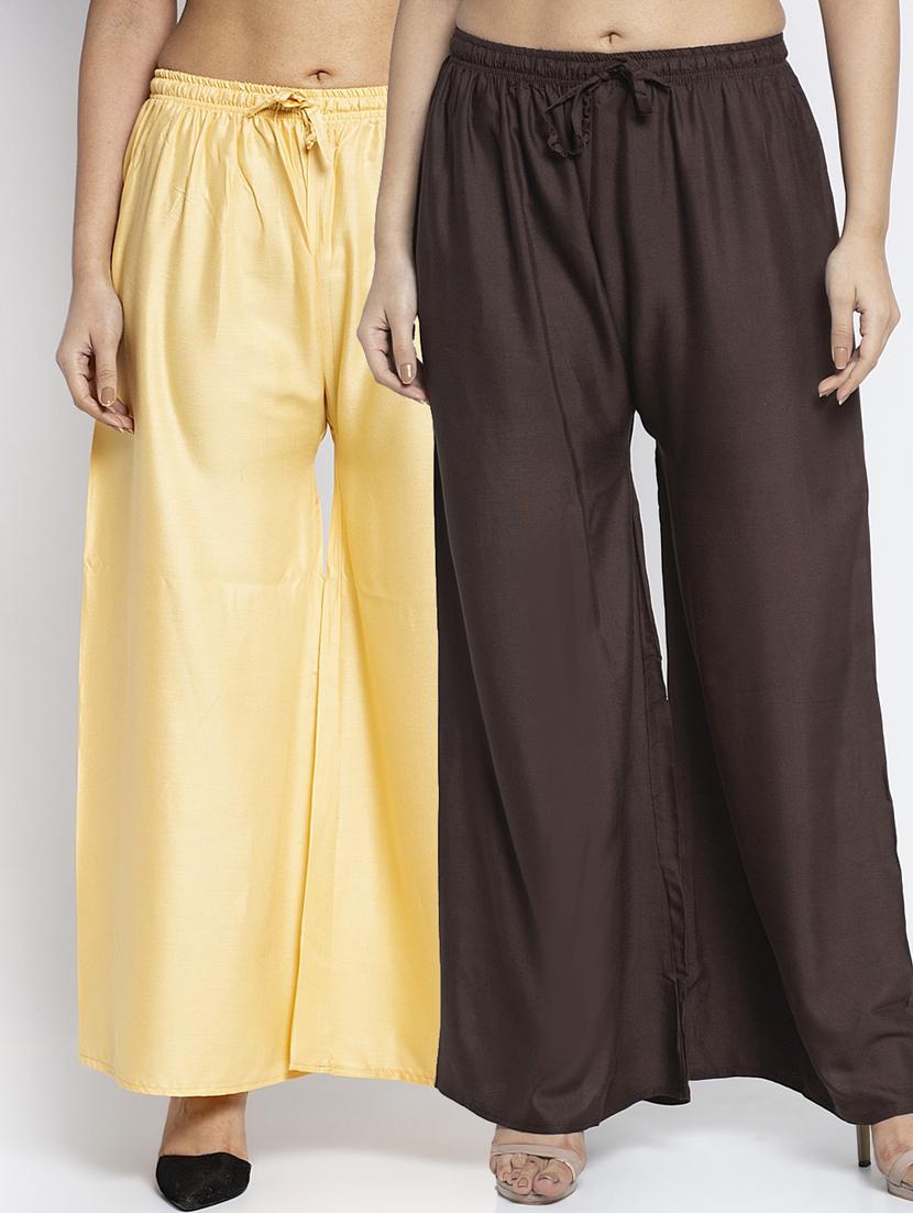 pack of 2 solid flared palazzo - 18984457 - Zoom Image - 0