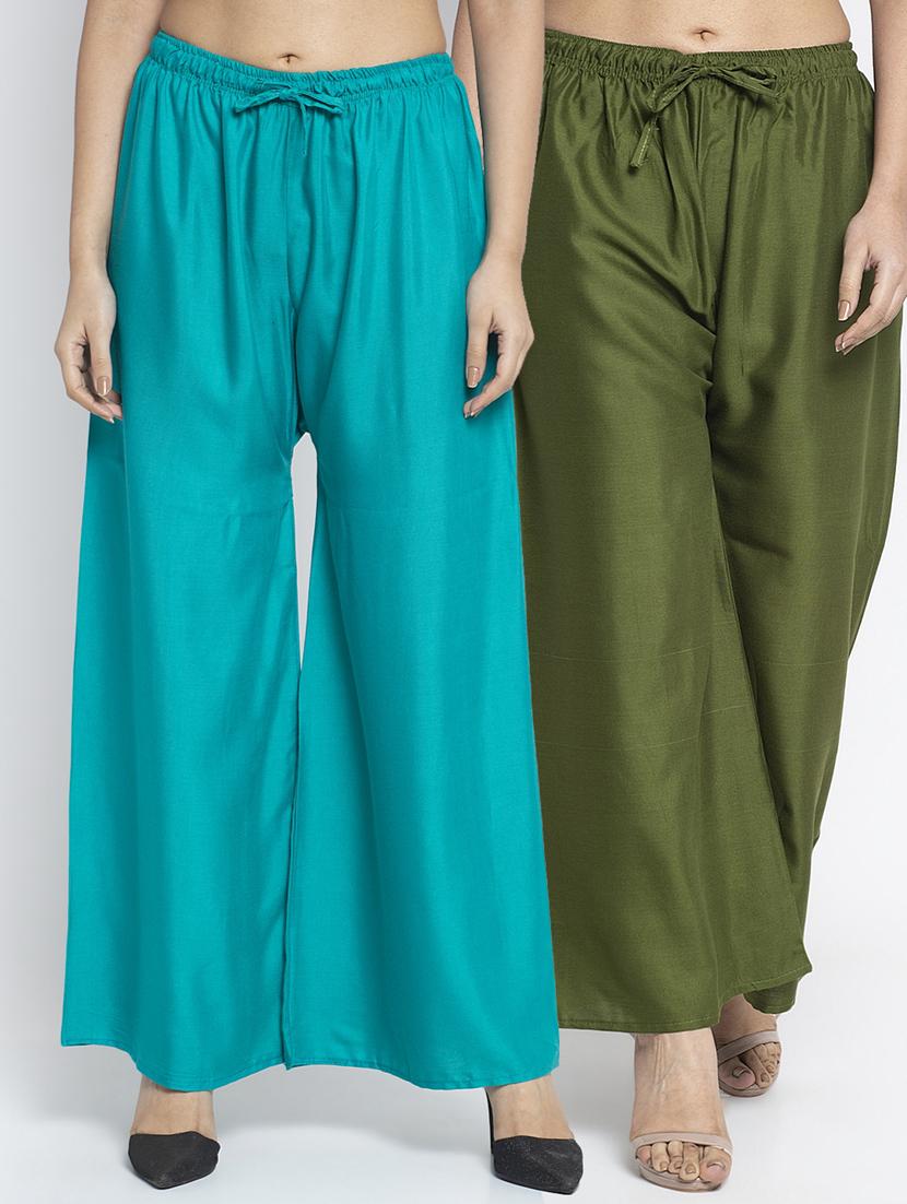 pack of 2 solid flared palazzo - 18984458 - Zoom Image - 0