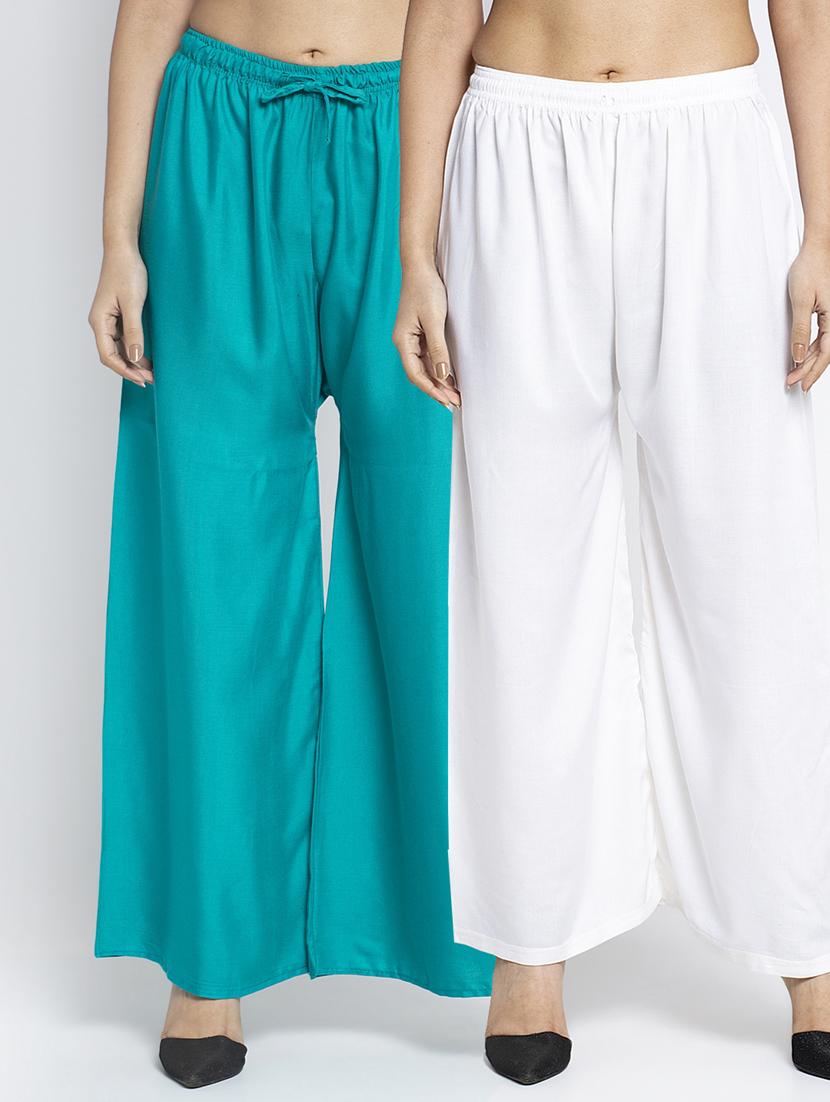 pack of 2 solid flared palazzo - 18984459 - Zoom Image - 0